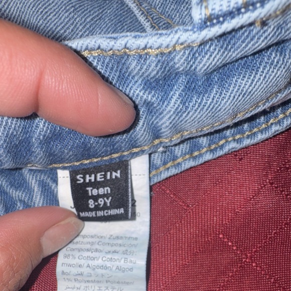 SHEIN Light Blue Distressed Cut-Off Denim Shorts Girls Size 8-9Y - Picture 5 of 7